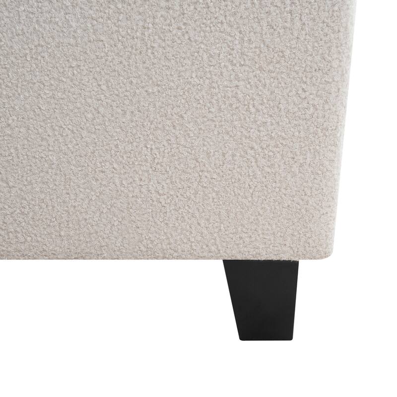 King Size Bed Frame with 49.21"High Back Upholstered Headboard