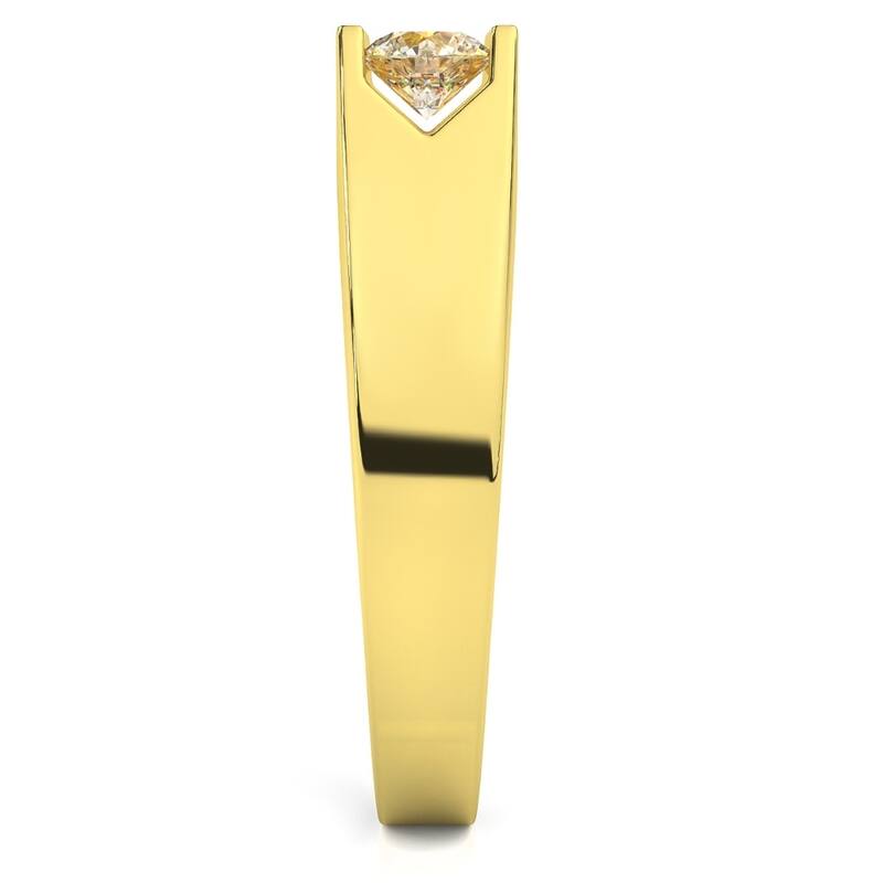 1 1/2ct Lab Grown Diamond Three Stone Mens Wedding Ring Yellow Gold