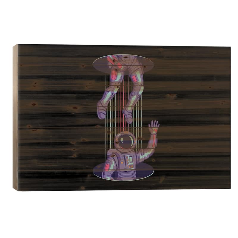 Odyssey - 80s/90s Retro Print On Wood by Studio Memphis Waves - Multi-Color - 18x26x1.5