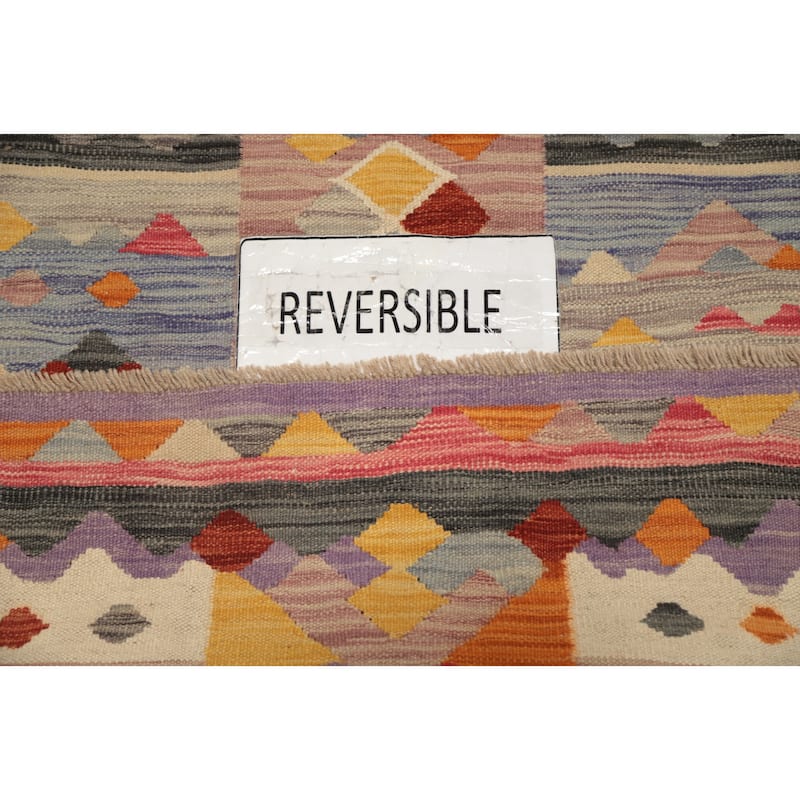 Hand Woven Oriental 100% Wool Carpet Southwestern Tribal Multi-Colored Kilim Area Rug - 4' 11'' X 3' 1''