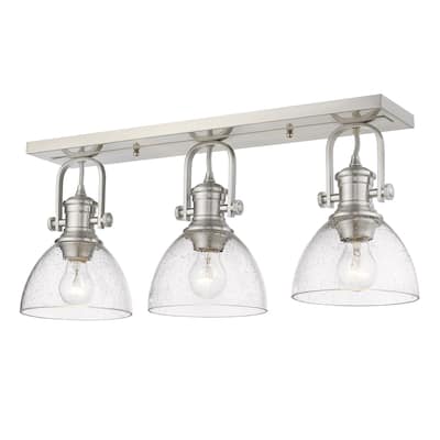 Golden Lighting Hines 3 Light 25" Wide Semi-Flush Linear Ceiling
