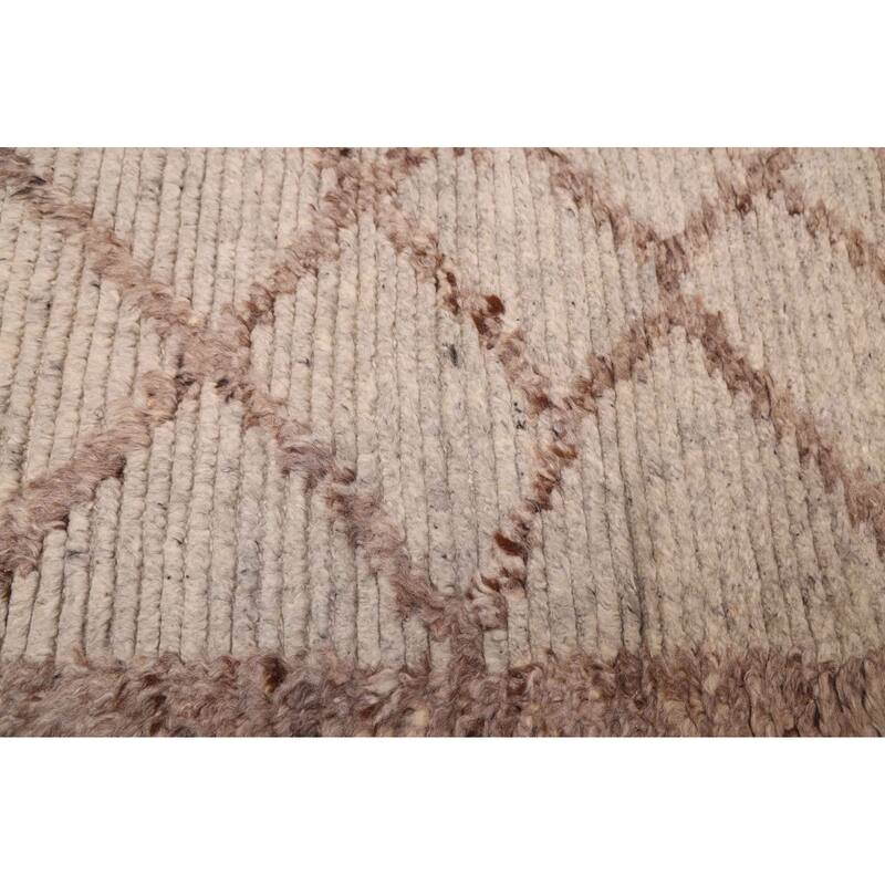 ECARPETGALLERY Hand-knotted Tangier Light Grey Wool Rug - 8'2 x 10'2