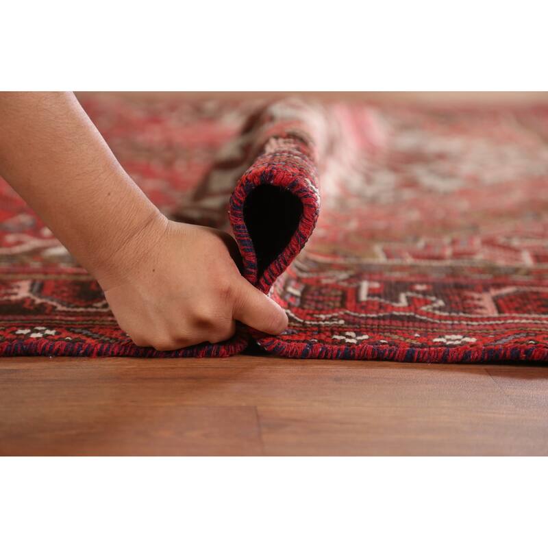Hand Knotted Oriental 100% Wool Carpet Traditional Medallion Red Heriz Area Rug - 11' 0'' X 7' 9''