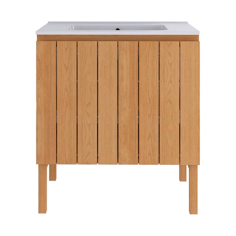 30" Freestanding Bathroom Vanity with White Ceramic Sink - 29.92'' x 18.31'' x 33.46''