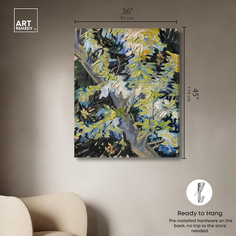 Blossoming Acacia Branches 1890 Canvas by Art Remedy, Gallery Wrapped