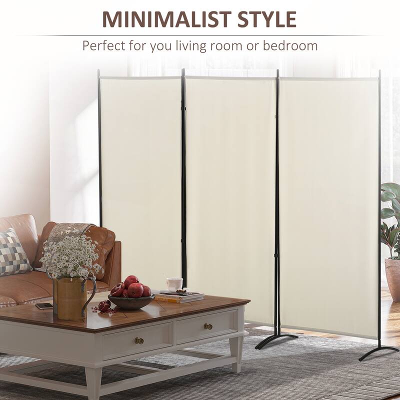 Stylish 6' Beige 3-Panel Room Divider for Creating Private Spaces and Enhancing Home Decor