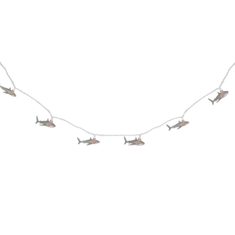Shark Indoor Outdoor Patio Light Set - 6' - White Wire - 10ct