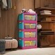preview thumbnail 5 of 12, 20"Side Wide Folding Storage Cabinet,4 Tiers,Collapsible Storage Bins with Magnetic Door, Plastic Storage Cabinet with Wheels