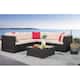 Homall 6-piece Rattan Wicker Outdoor Patio Furniture Set - Beige