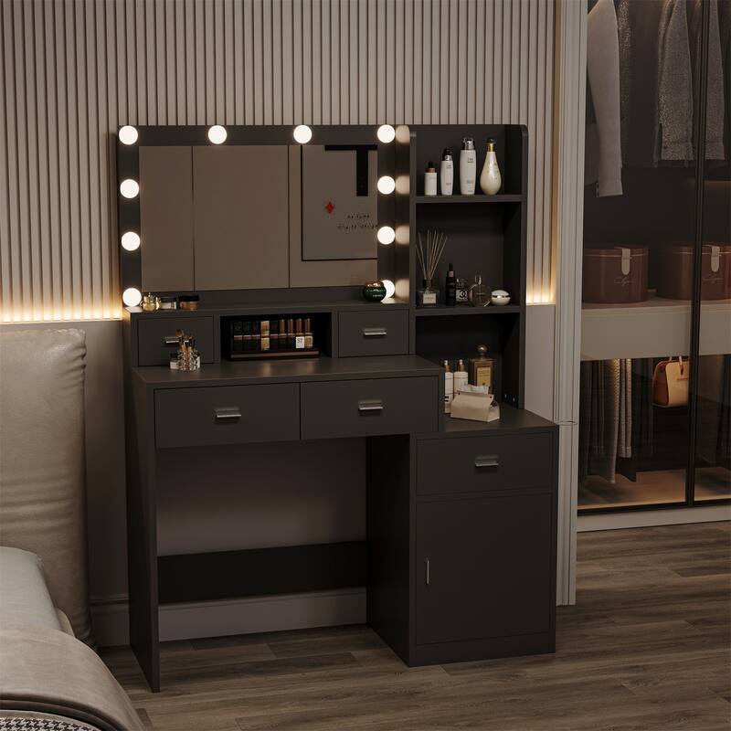 Make-Up Vanity Table with Mirror and Drawers
