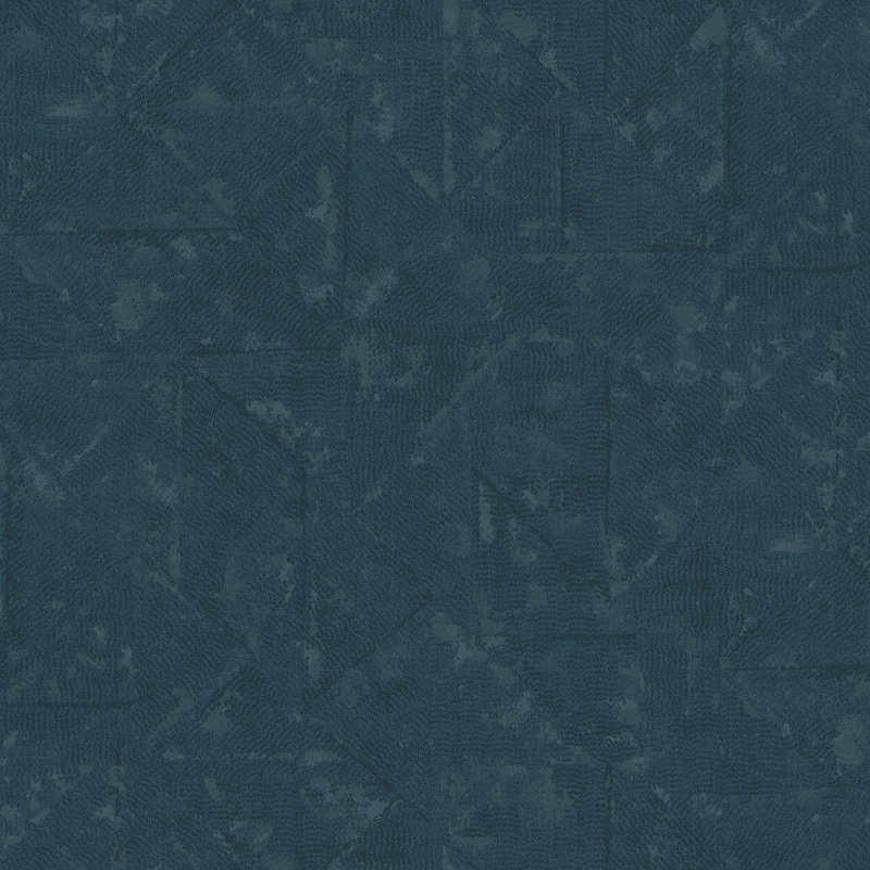 Galerie Wallcoverings Absolutely Chic Distressed Geometric Motif Vinyl on Non-woven Wallpaper Roll - 33 feet x 21 inches - Blue