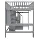 preview thumbnail 42 of 48, Full size Loft Bed with Bookshelf, Drawers, Desk and Wardrobe, Espresso