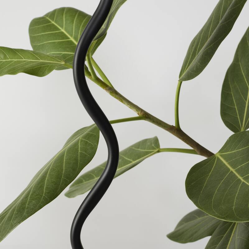 Brightech Squiggle Floor 62.13 in. Classic Black Contemporary Ambient Standing Column Floor Lamp with Ivory Fabric Empire Shade