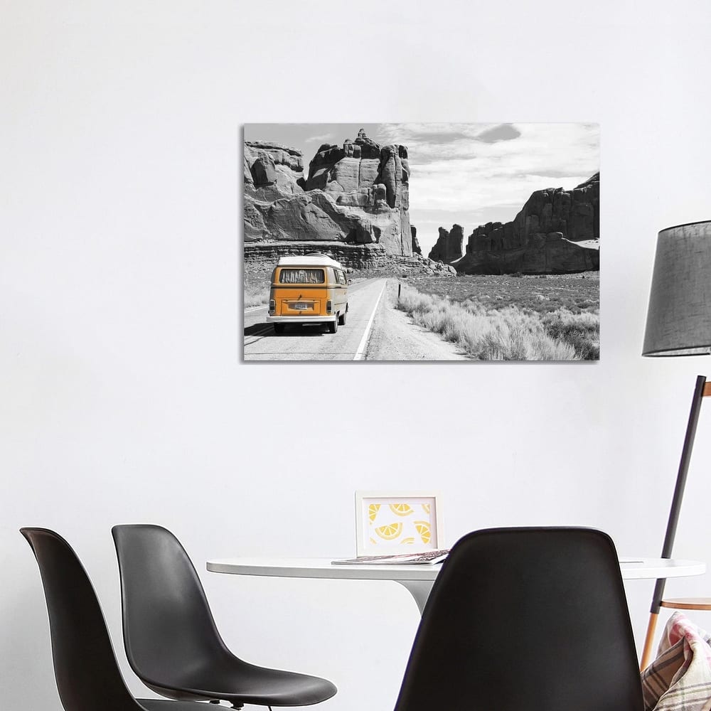 iCanvas "Orange Camper Van" by Pixy Paper Canvas Print