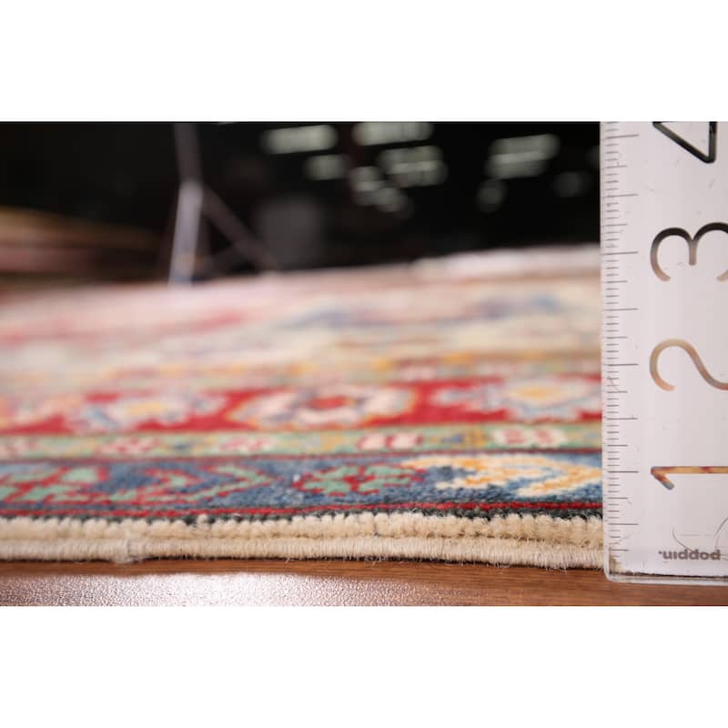 Beige Kazak Oriental Area Rug Handmade Wool Carpet - 5'2" x 6'9"