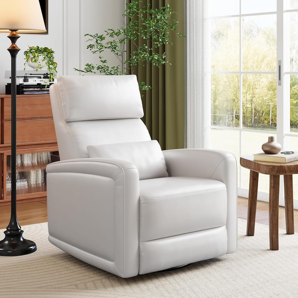 Manual Reclinder, 360° Swivel Rocking Glider Reclinder Chair with Ergonomic Backrest