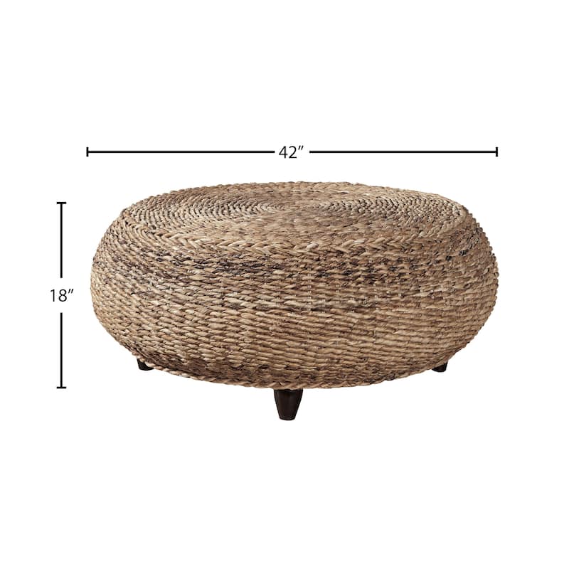 Captiva 42-inch Woven Seagrass Coffee Table Ottoman