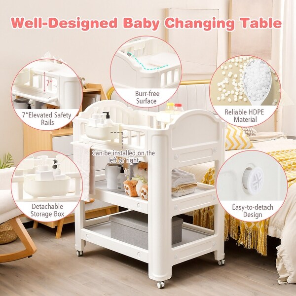 Gymax Baby Changing Table Infant Diaper Changing Station w