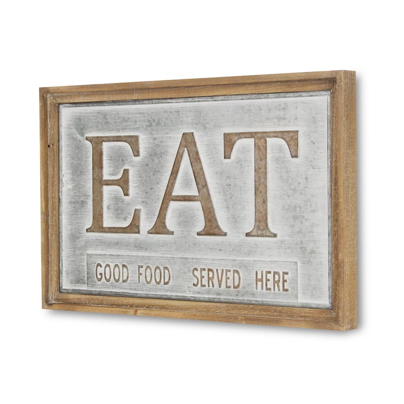 Gray Metal Eat Wall Decor