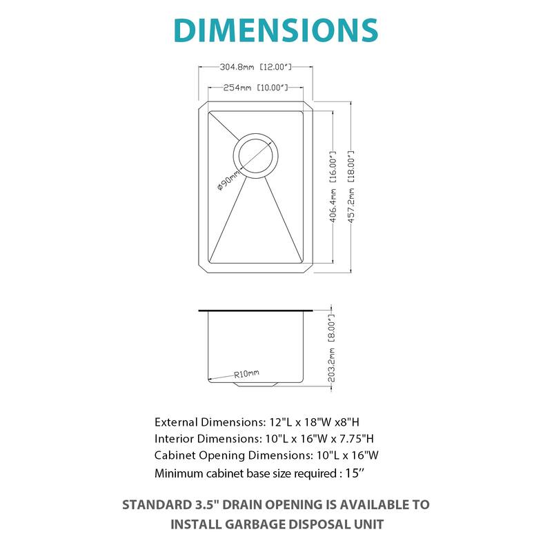 Undermount 16 Gauge Single Bowl Stainless Steel Kitchen Sink in Brushed Nickel