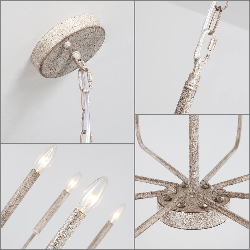 8-Light Farmhouse Traditional Candle Chandelier for Dining Room Bedroom Living Room