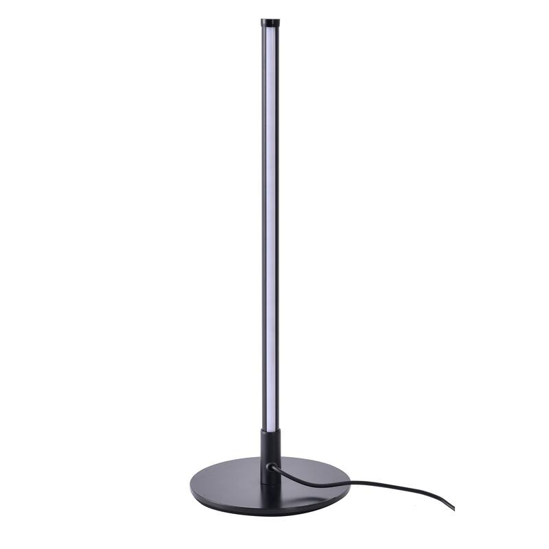 1-Light Black LED Stick Table Lamp With A White Acrylic Diffuser