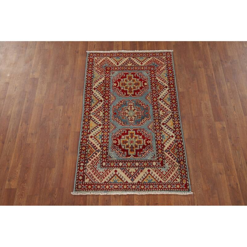 Kazak Foyer Rug Wool Hand-Knotted Wool Carpet - 2'10" x 4'3"