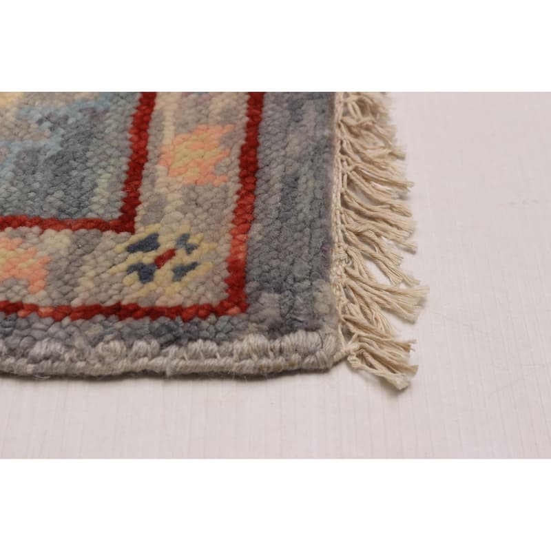 ECARPETGALLERY Hand-knotted Modern Oushak Light Denim Blue Wool Rug - 5' 11" x 9'