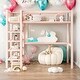 preview thumbnail 1 of 7, Modern Full Size Loft Bed with 4-Tier Shelves and Storage and 4-step Ladder for Bedroom Pink