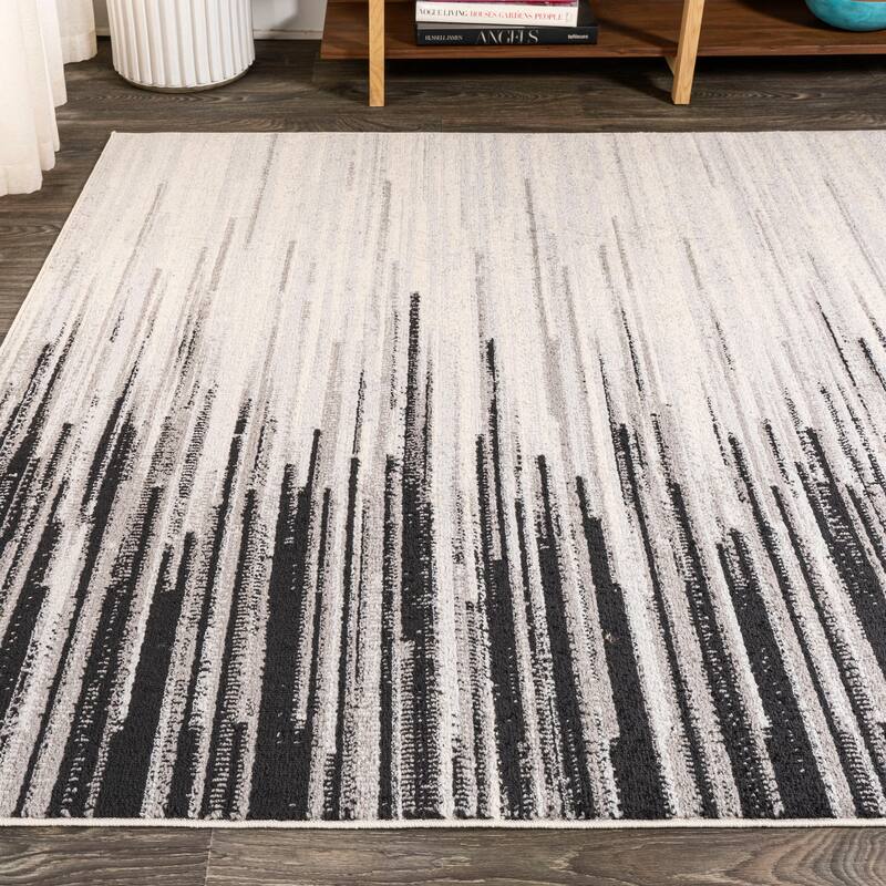 JONATHAN Y Shore Modern Half-Stripe Area Rug
