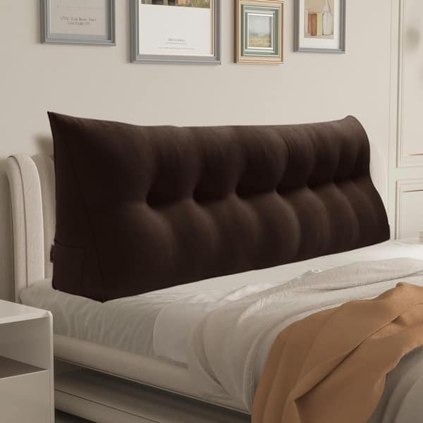 slide 2 of 14, WOWMAX Bed Rest Wedge Reading Pillow Headboard Back Support Cushion King - Cotton Coffee