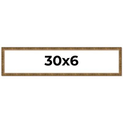 30x6 Frame Gold Solid Wood Picture Frame - Complete Modern Photo Frame