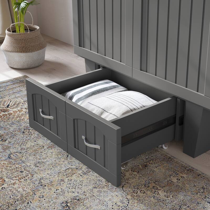 Nantucket Murphy Bed Chest with Mattress and Built-in Charging Station