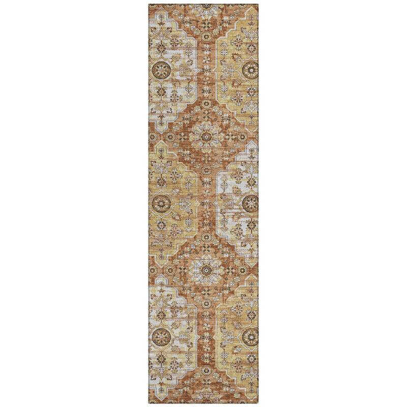 Machine Washable Indoor/ Outdoor Traditional Kiowa Chantille Rug