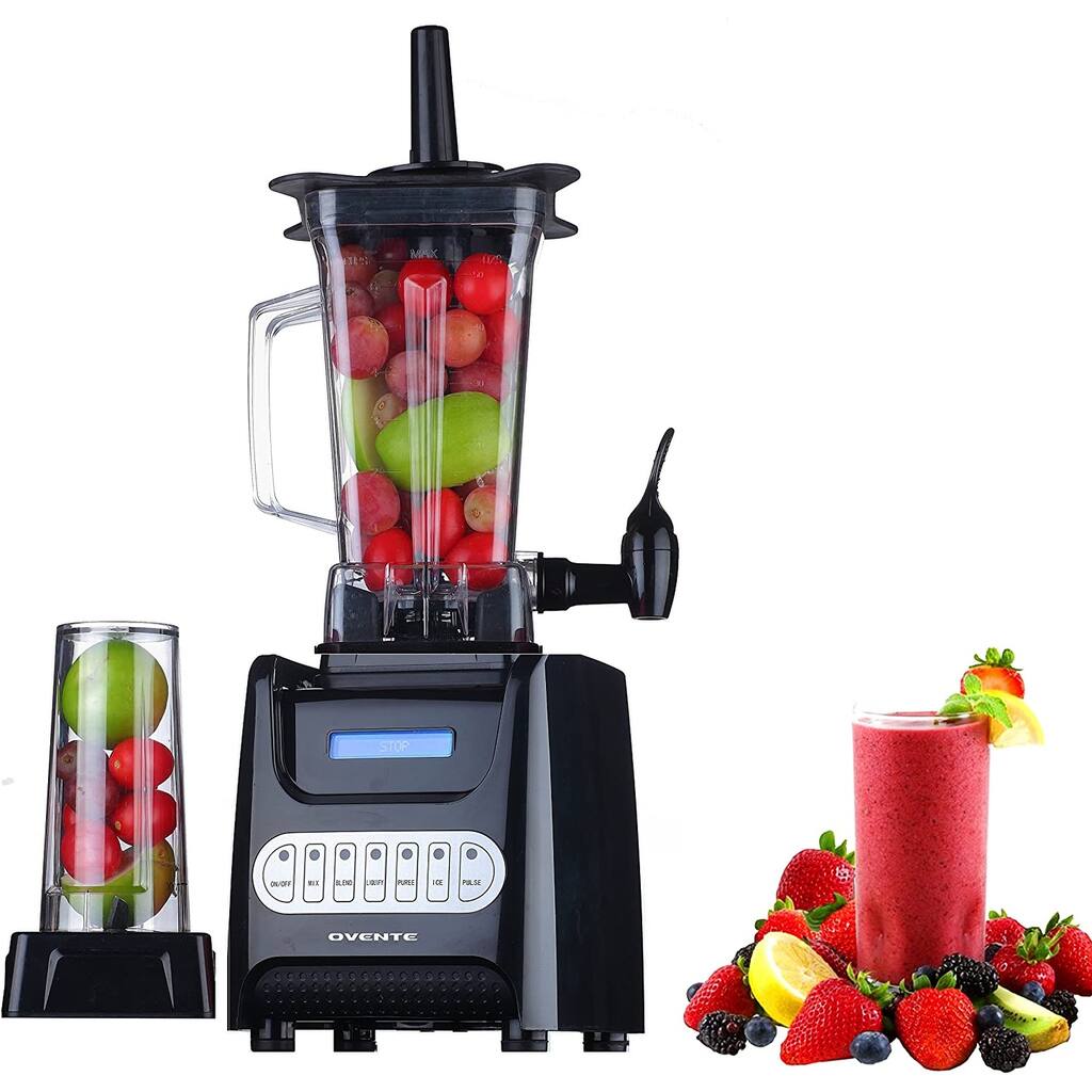 Ovente Blender with Dispenser Stainless Steel Blade, Black