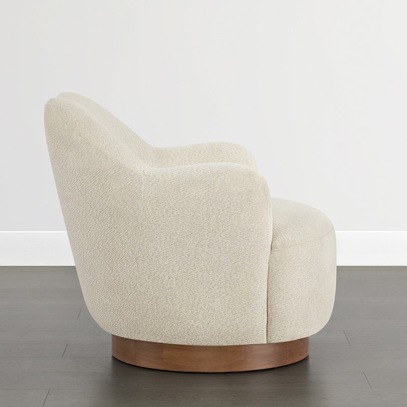 Spruce & Spring Modern Upholstered Swivel Accent Chair with Wood Base