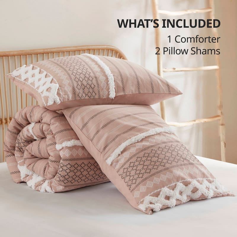 INK+IVY Imani Cotton Printed Comforter Set with Chenille