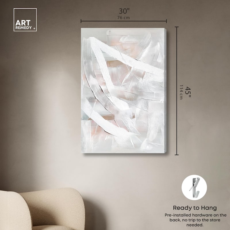 Thick White Texture I Canvas by Art Remedy, Gallery Wrapped