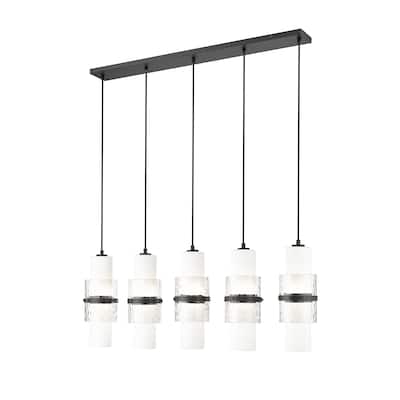 Cayden 5 Light Linear Chandelier in Matte Black - Matte Black