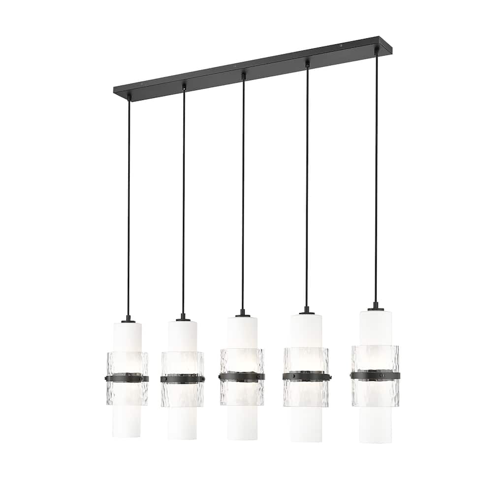 Cayden 5 Light Linear Chandelier in Matte Black - Matte Black