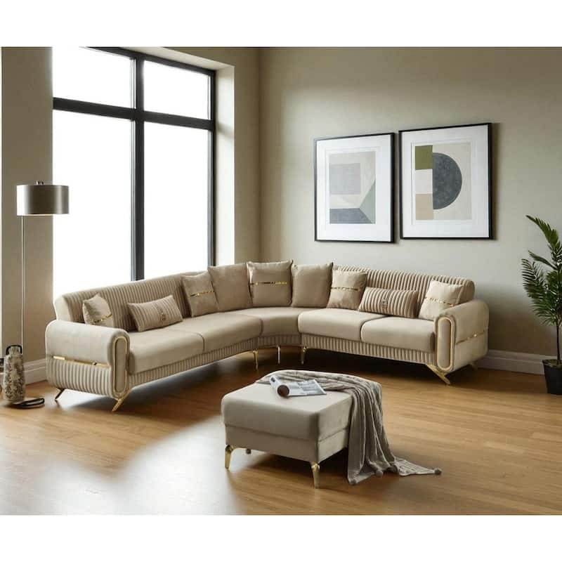 Alpi Living Room Modern Sectional - Beige