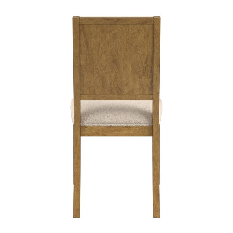 Harstad Wood Finish Cream Boucle Fabric Dining Chair (Set of 2) by iNSPIRE Q Modern