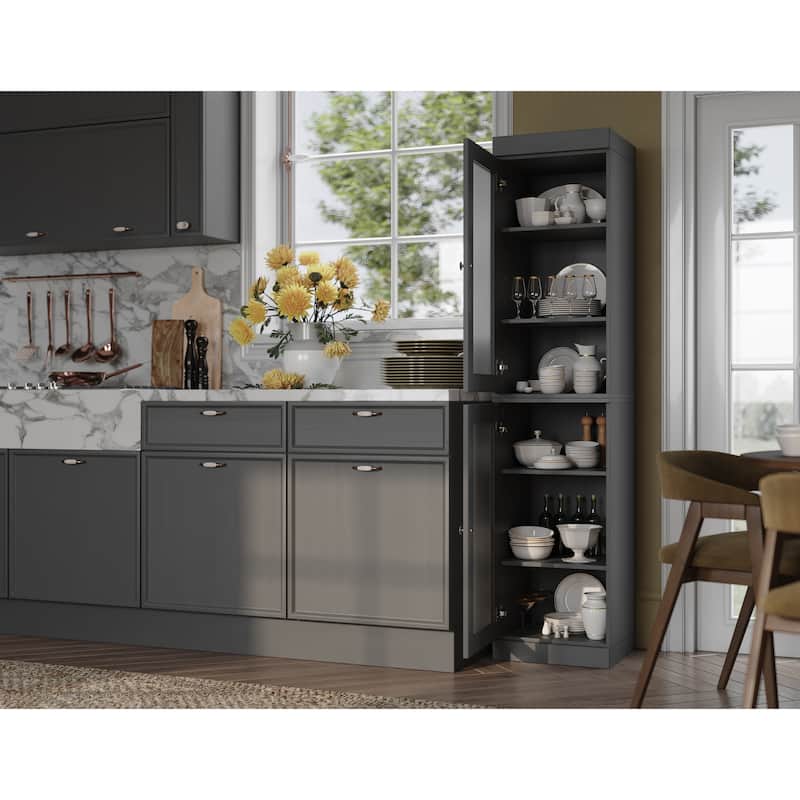 100% Solid Wood 16.5" Kitchen Pantry Cabinet with Doors by Palace Imports