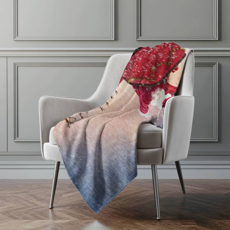 Premium Machine Washable ASB212 Santa Sherpa Throw Blanket