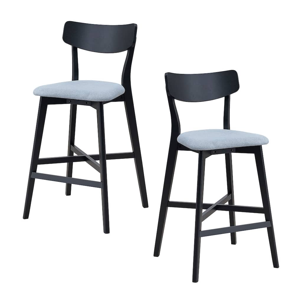 Dining Chair Set of 2, Soft Upholstered Kitchen Island Chair, Black