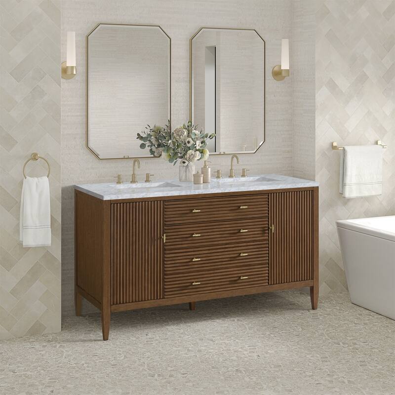 James Martin Vanities 485-V60D-3CAR Myrrin 60" Double Basin Wood