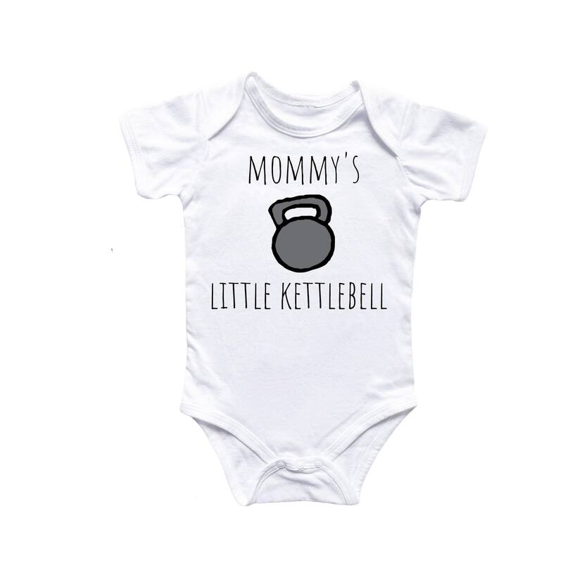 Gym Kettlebell - Baby Boy Girl Clothes Infant Bodysuit Funny Cute Newborn - White - 0-3M