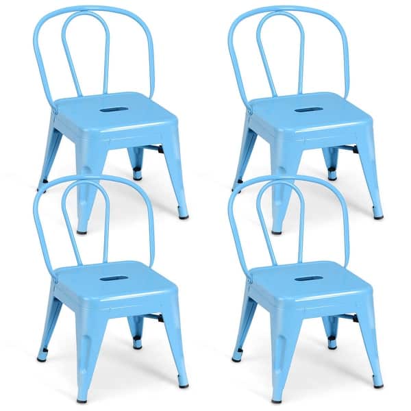 Costway Set Of 4 Kids Stool Metal Chair Stackable Toddlers Children Lightweight On Sale Overstock 27333847 Give your child a comfortable place to sit with these chairs for kids and toddlers.