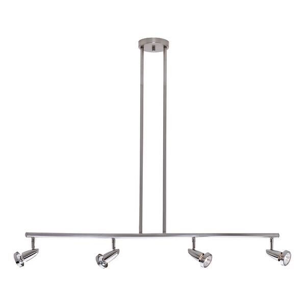 slide 2 of 3, Mirage 4-light Halogen Brushed Steel Pendant