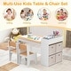 preview thumbnail 24 of 22, Costway Kids Art Table & Chairs Set with Paper Roll Wooden Craft Study - See Details